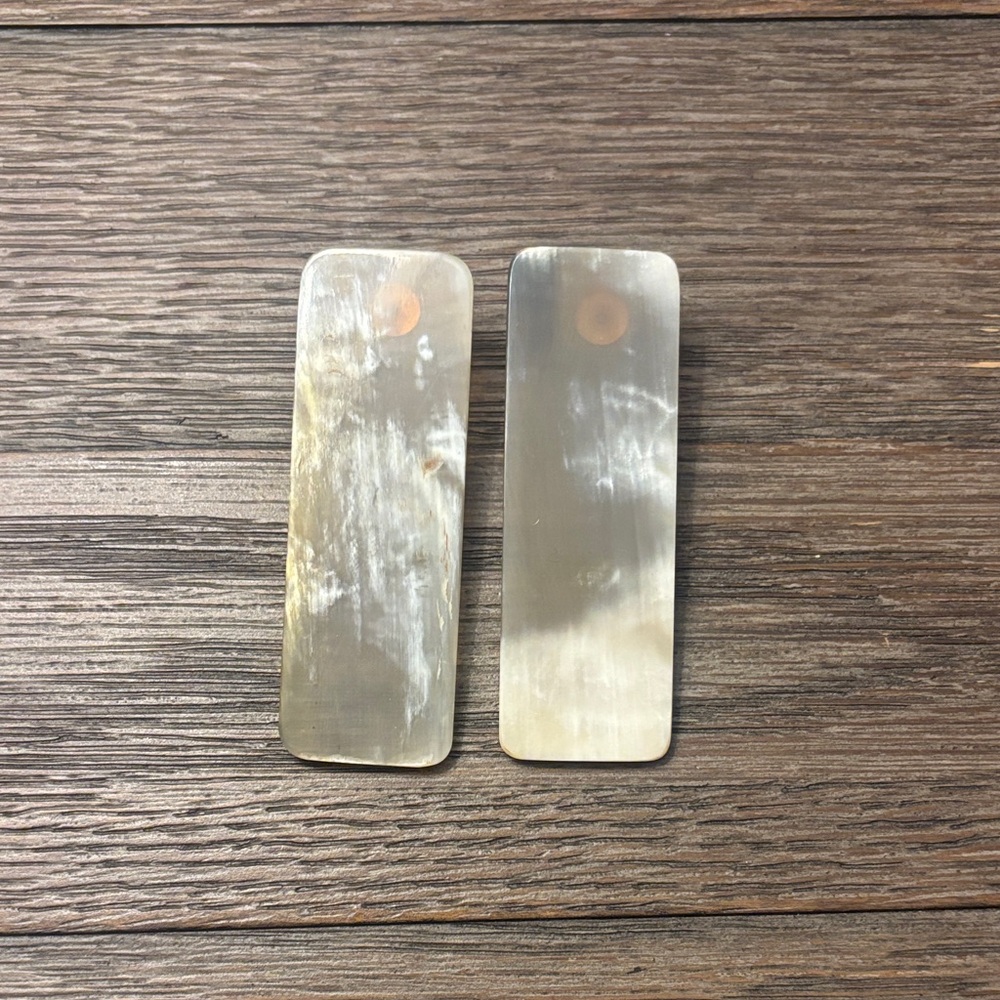 Natural Horn Rectangle Drop Earrings in Cream